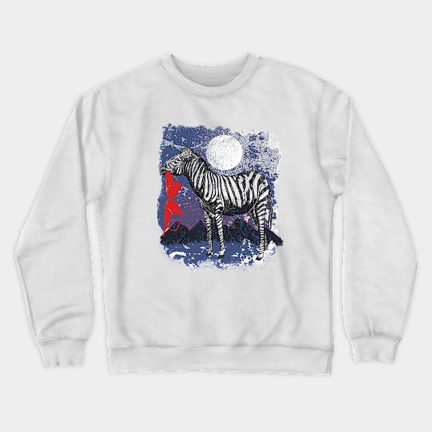 zebra Crewneck Sweatshirt by inkzella